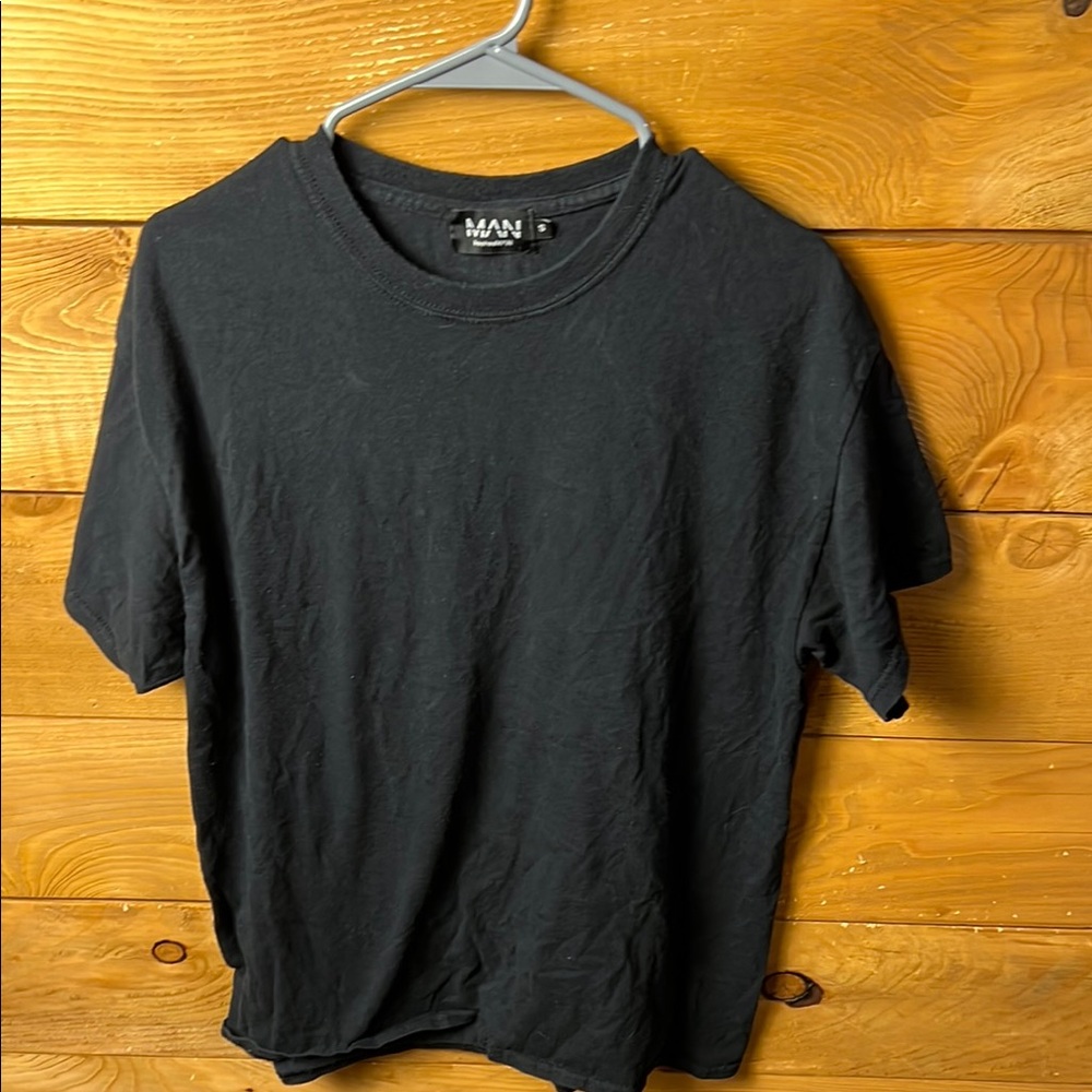 Boohoo Man Shirt Men Small Palm Springs Short Sleeve Black Streetwear Casual Y2K